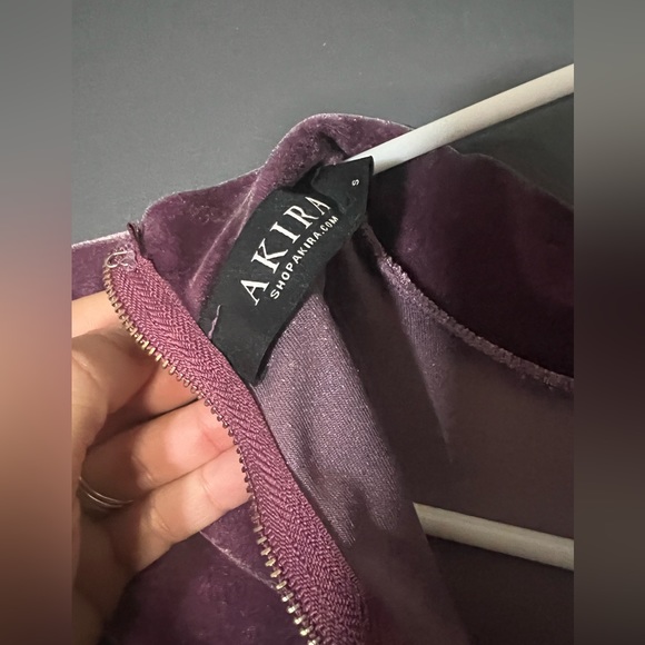 AKIRA Faux Wrap Velvet Dress, Lavender Size Small - Picture 4 of 4
